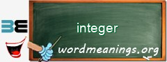 WordMeaning blackboard for integer